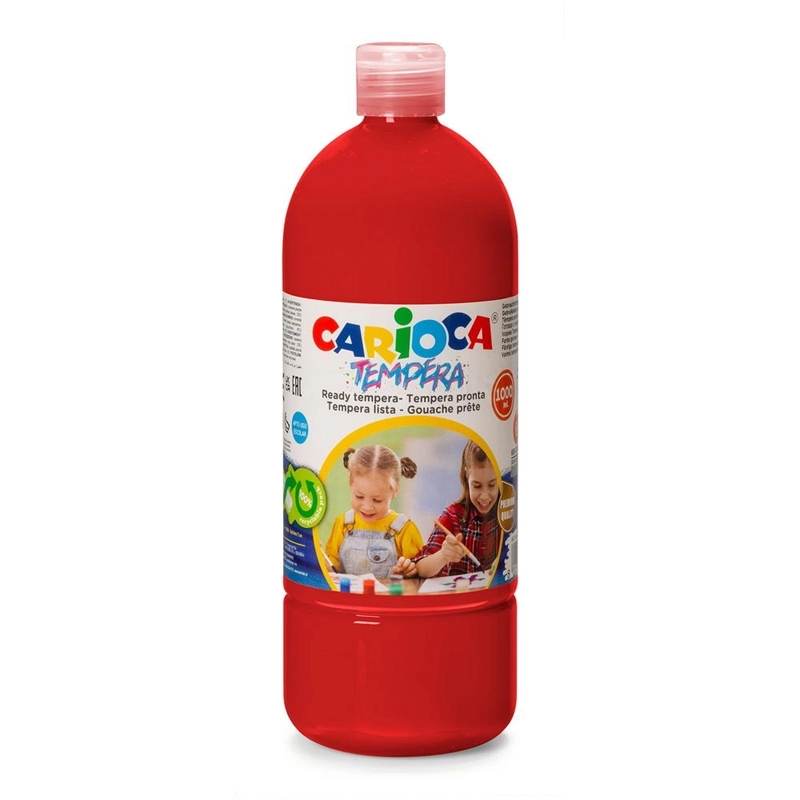 Carioca Tempera Suluboya Süper Yıkanabilir - 1000 Ml Parmak Boya - Kırmızı