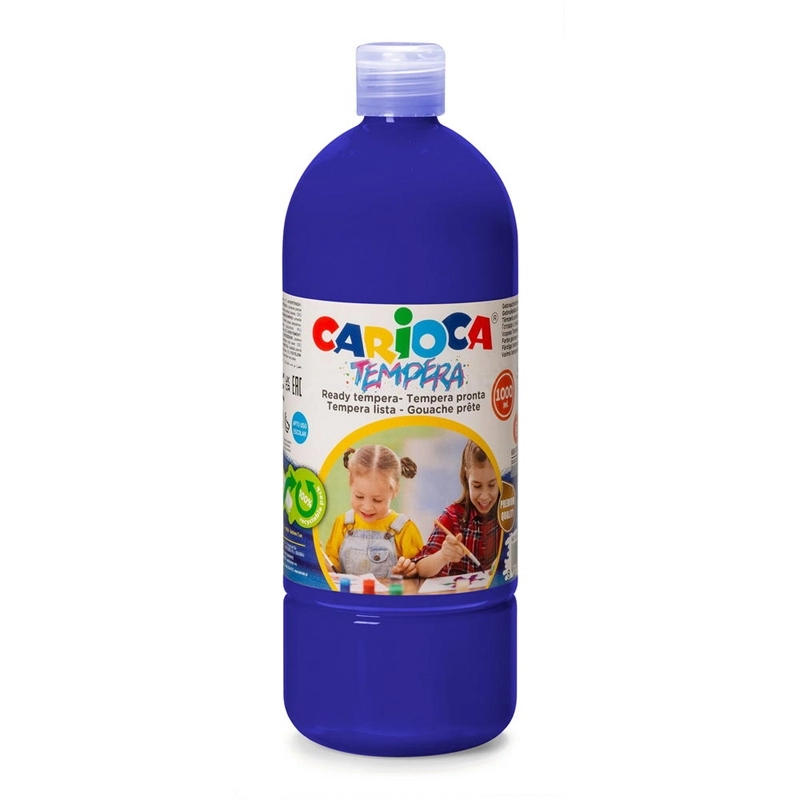 Carioca Tempera Suluboya Süper Yıkanabilir - 1000 Ml Parmak Boya - Mavi