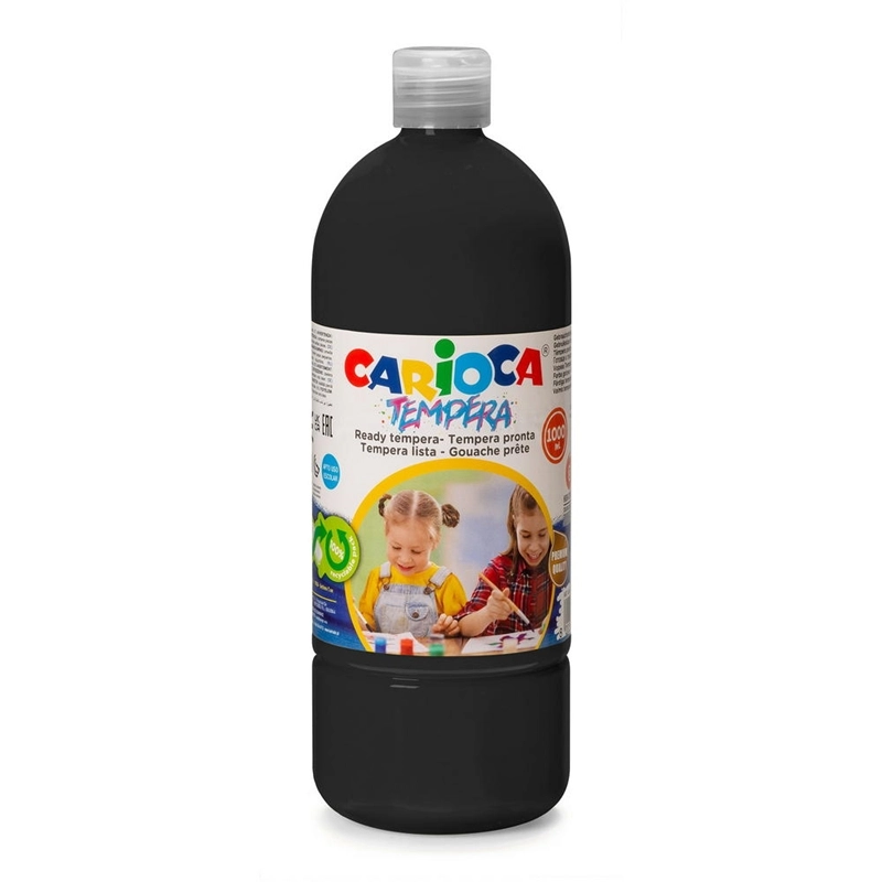Carioca Tempera Suluboya Süper Yıkanabilir - 1000 Ml Parmak Boya - Siyah