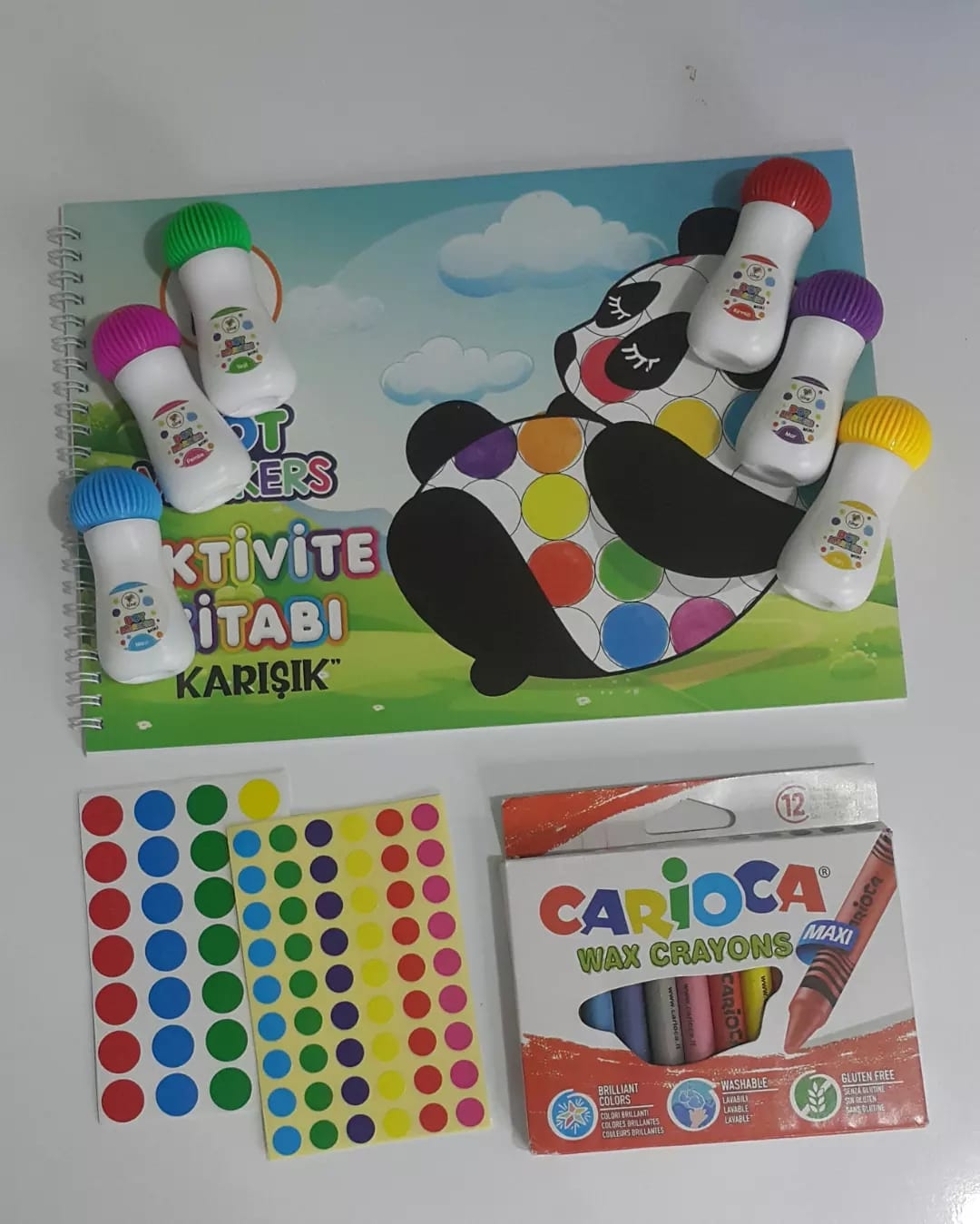 Dot Markers 6’lı Mini Boya Kalemi ve Boyama Kitabı Seti ( Nokta Etiketi Hediyeli)
