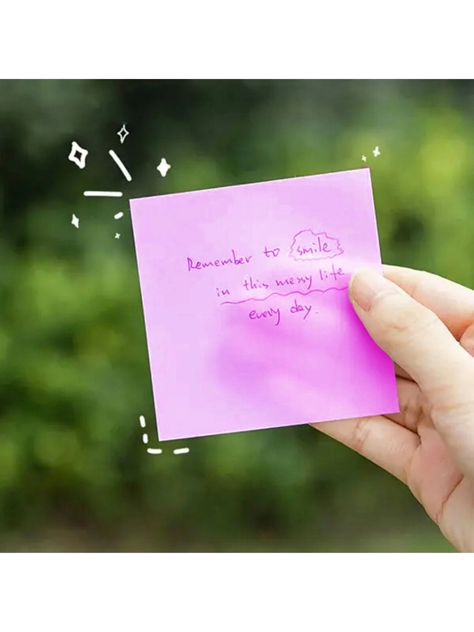 Şeffaf Pembe Post-it Ebat 75x75 Mm 50 Yaprak - Yapışkanlı Not Kağıdı - Bloknot