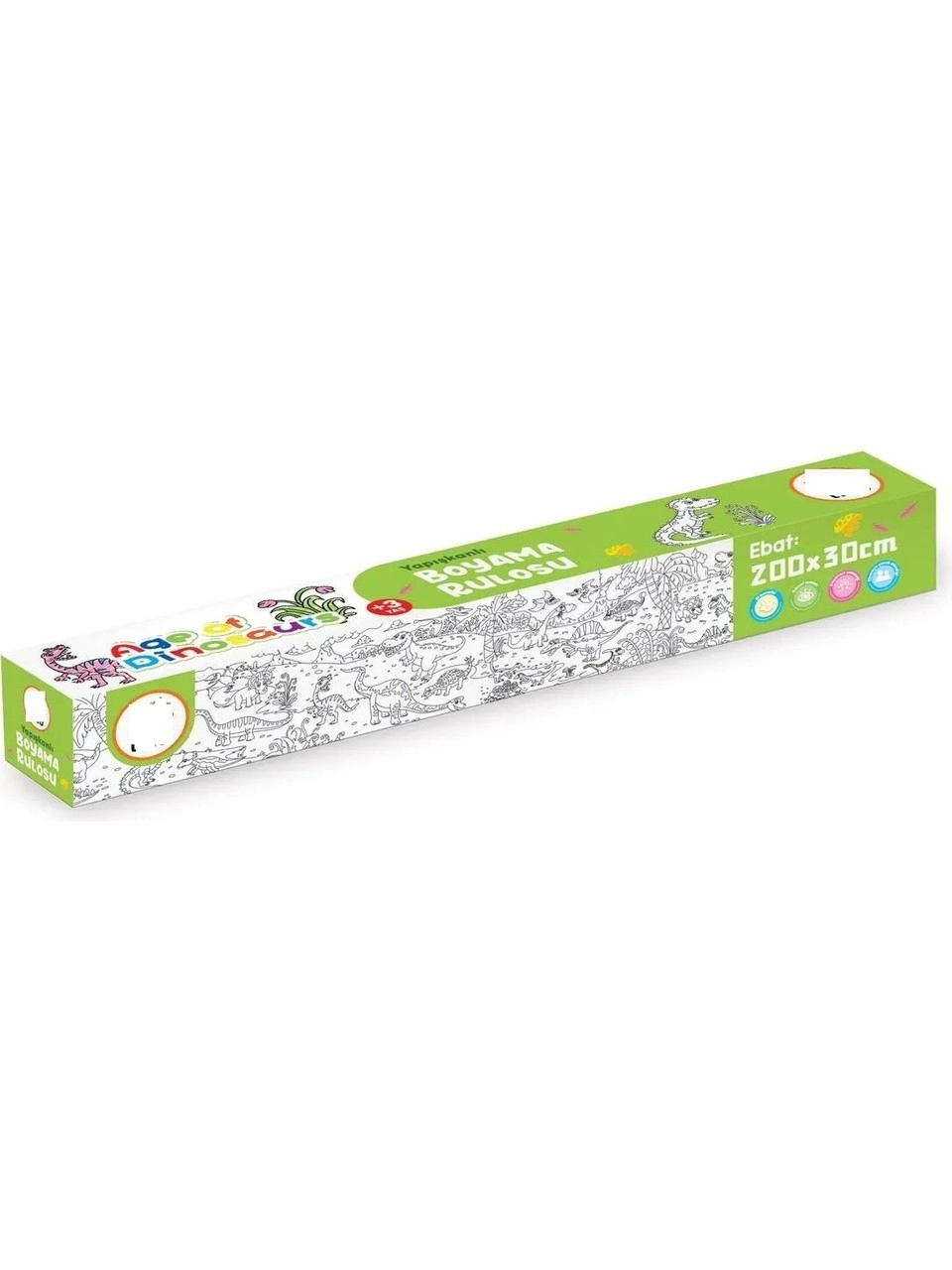 3’lü Yapışkanlı Rulo Resim Boyama Kağıdı (200X30 Cm)