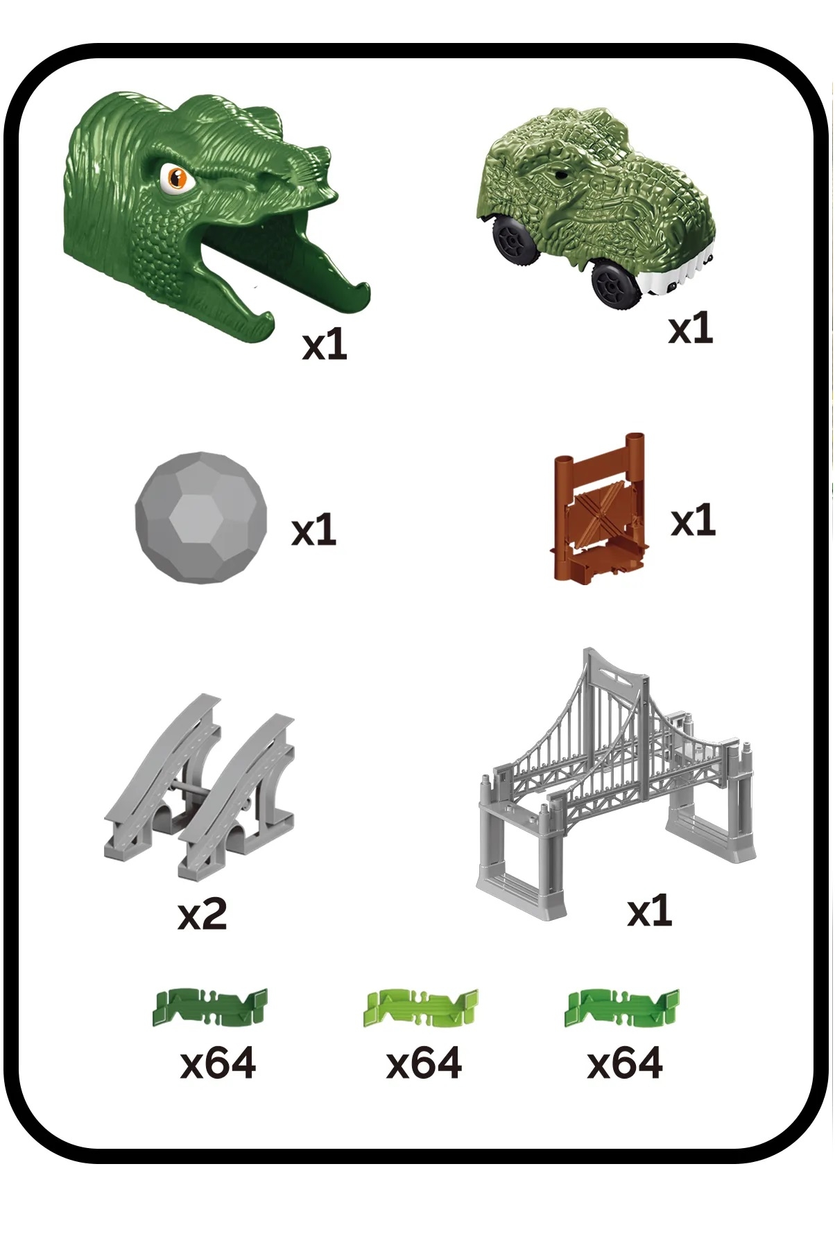 192 Parça Dinozor Temalı Hareketli Raylar Dinozor Araçlı - Dinozor Tracks