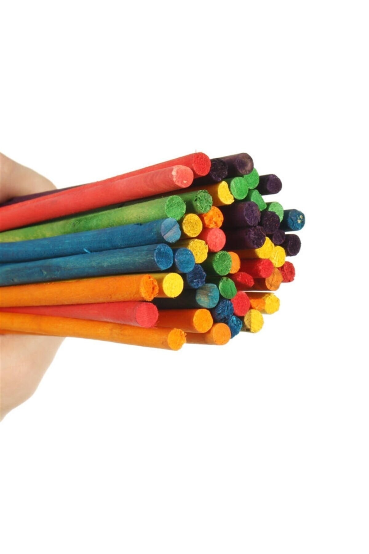  Yuvarlak Çubuk, Renkli, 15 Cm. 50 Adetlik 