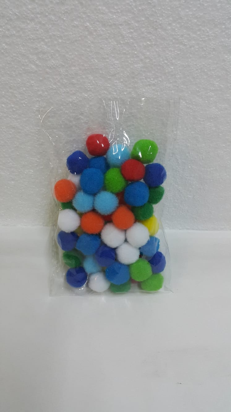 Karışık Renkli Yumuşak Ponpon 2 cm 50 Adet