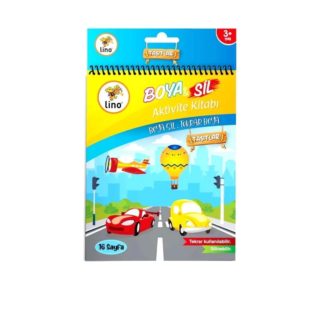 Boya Sil Aktivite Boyama Kitabı Taşıtlar ( Silinebilir ) & Carioca 12’li Boya