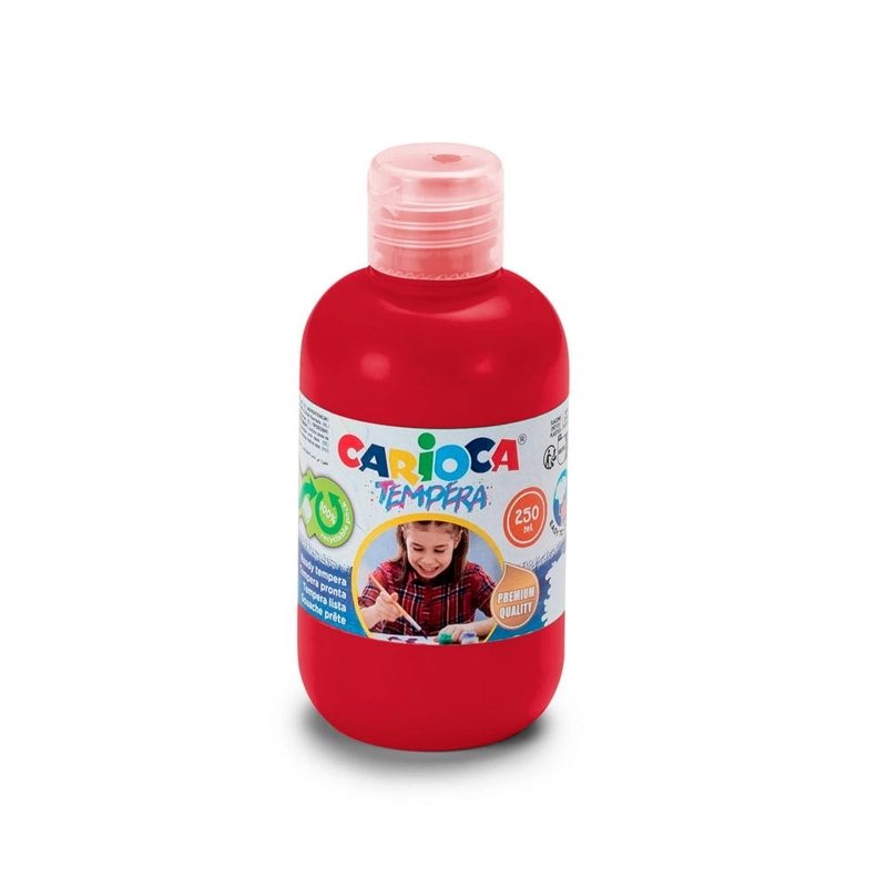 Carioca Tempera Suluboya Süper Yıkanabilir - 250 Ml Parmak Boyası - Kırmızı