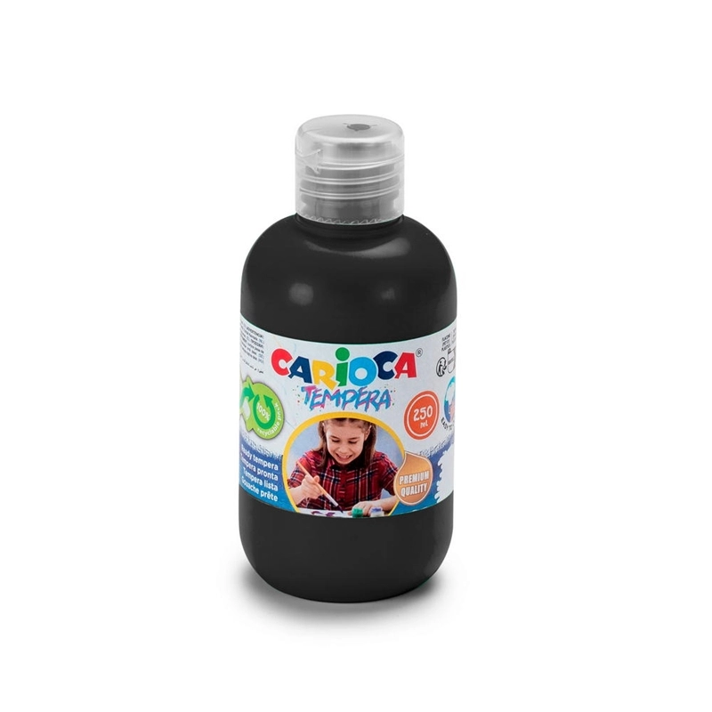 Carioca Tempera Suluboya Süper Yıkanabilir - 250 Ml Parmak Boyası - Siyah