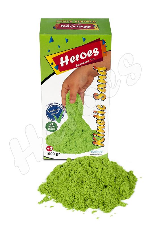 1000 Gr  Yeşil Renk  Kinetik Kum - Oyun Kumu