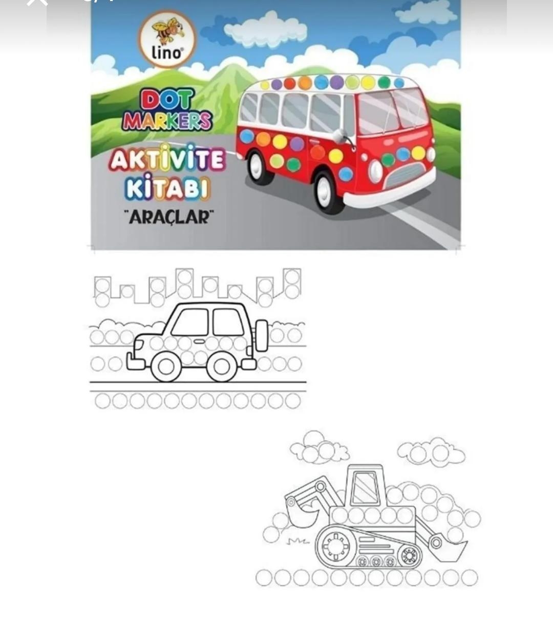 Dot Markers 3’lü Yıkanabilir Kalem ve 4’lü  Boyama Kitabı