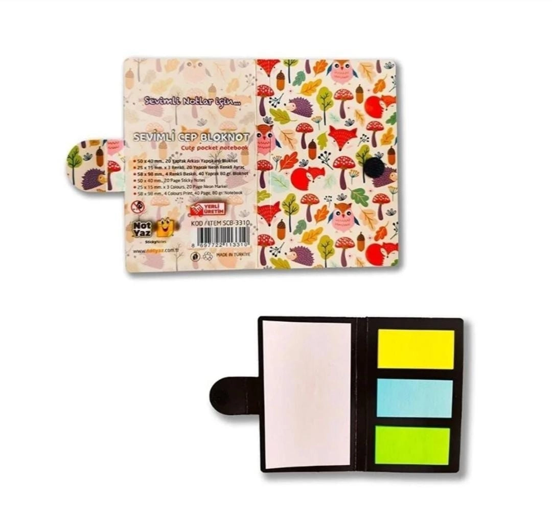 1 Adet Mini Cep Yapışkanlı Notebook ( Bloknot)