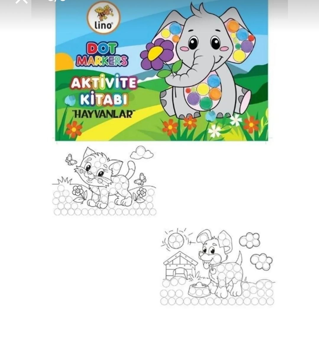 Dot Markers 3’lü Yıkanabilir Kalem ve 4’lü  Boyama Kitabı