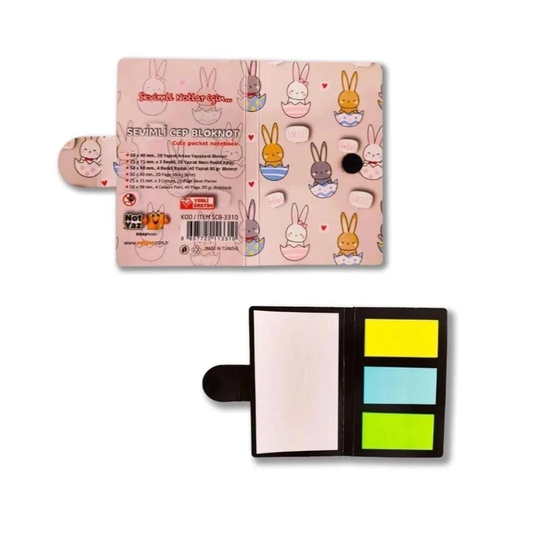 1 Adet Mini Cep Yapışkanlı Notebook ( Bloknot)