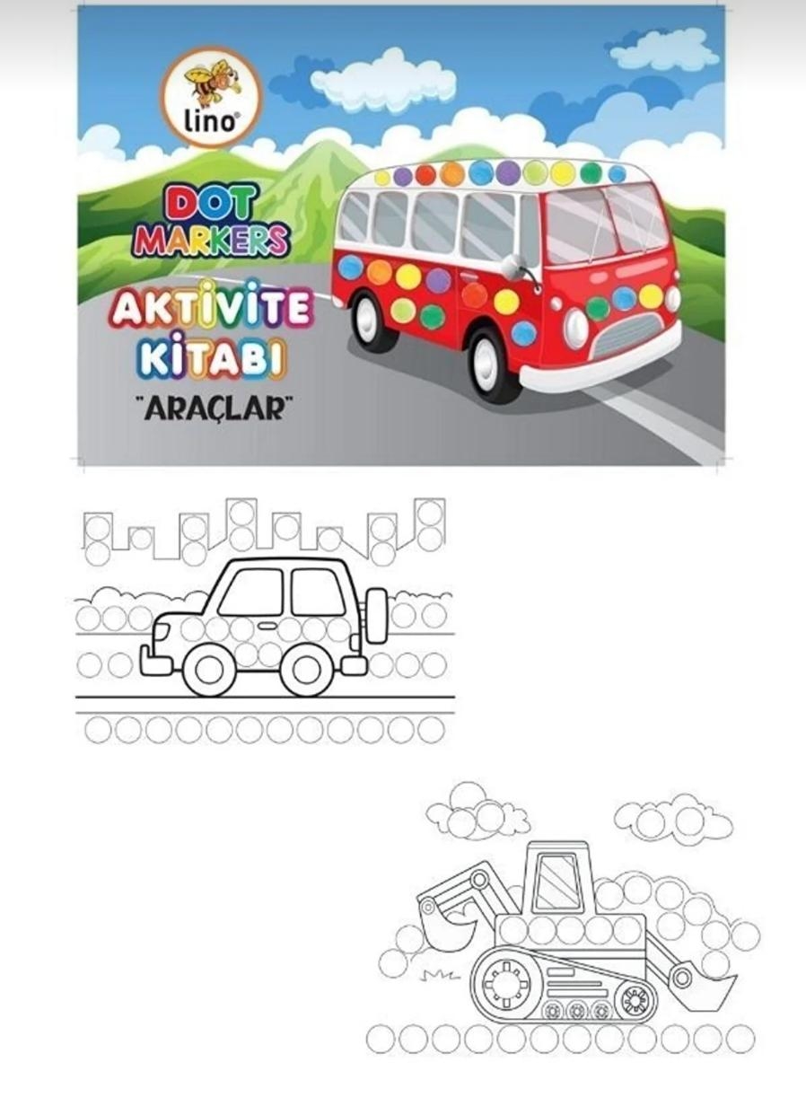 Dot Markers 3’lü Yıkanabilir Kalem ve 3’lü  Boya Kitabı