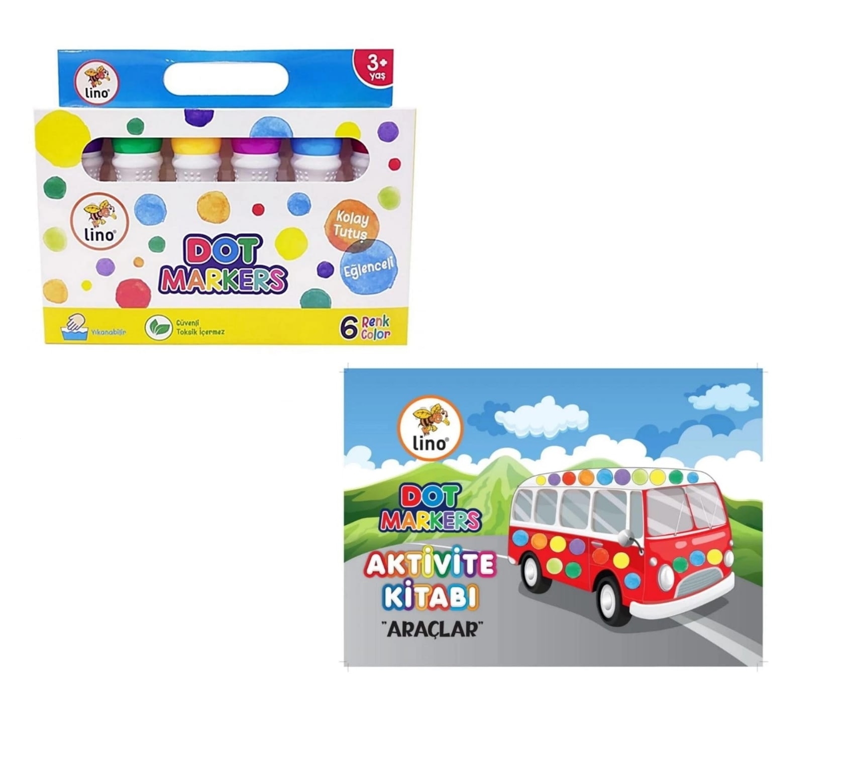 Dot Markers 6’lı Yıkanabilir Kalem ve Boya Kitabı