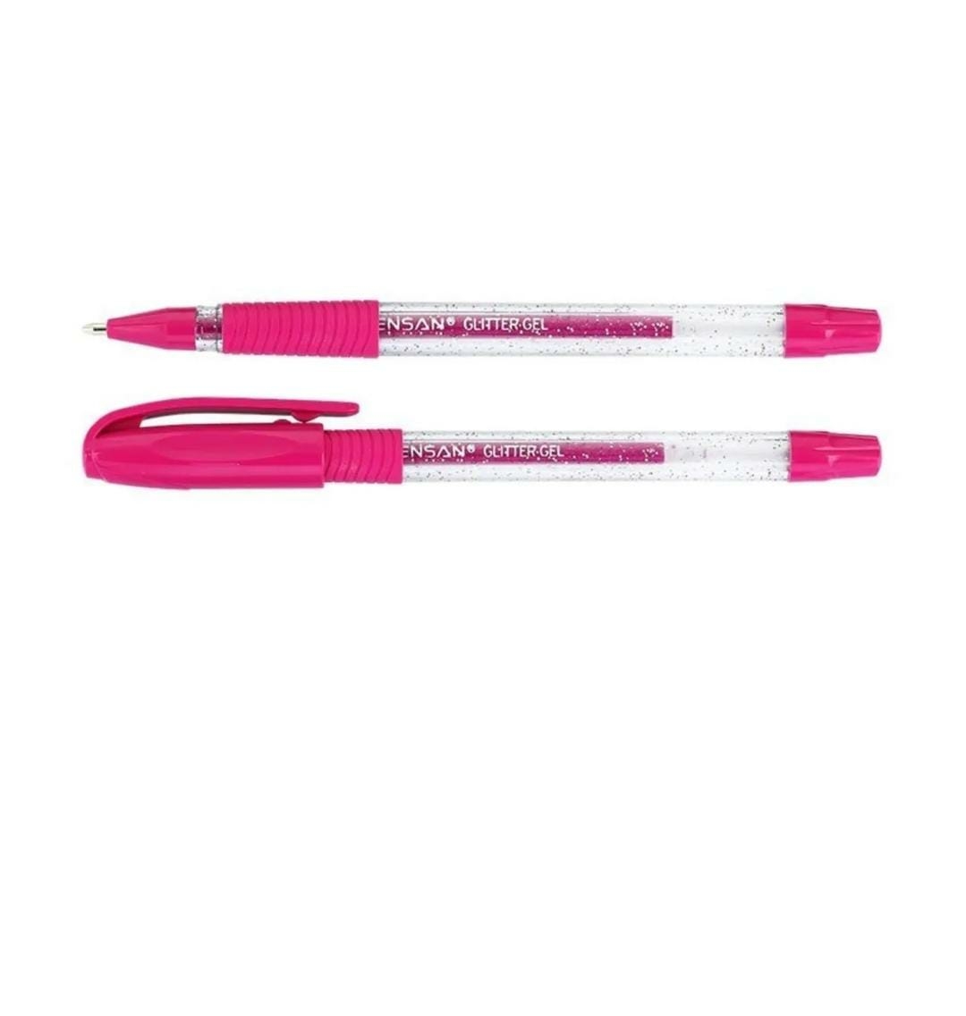 Simli Jel Kalem - Simli Tükenmez Kalem - Pembe