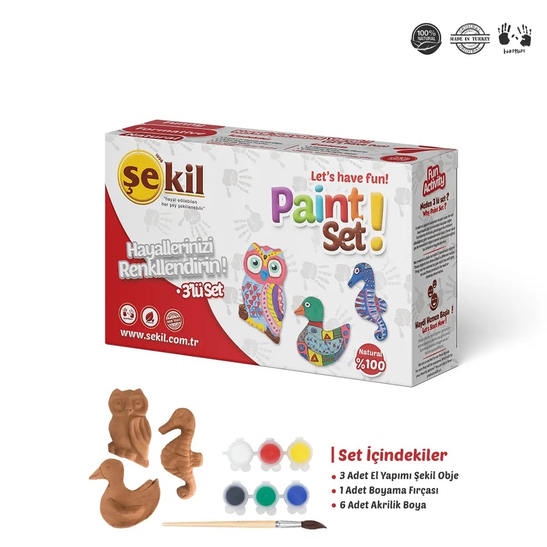 Seramik Kil Hamuru 3lü Boyama Kiti Seti