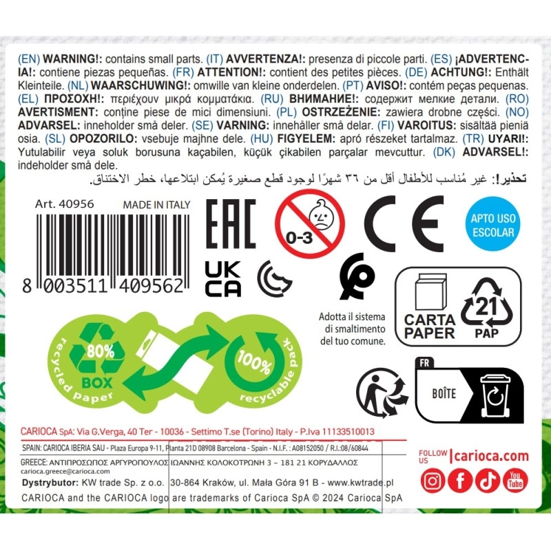 Carioca Keçeli Kumaş Boya Kalemi Maxi 6’lı