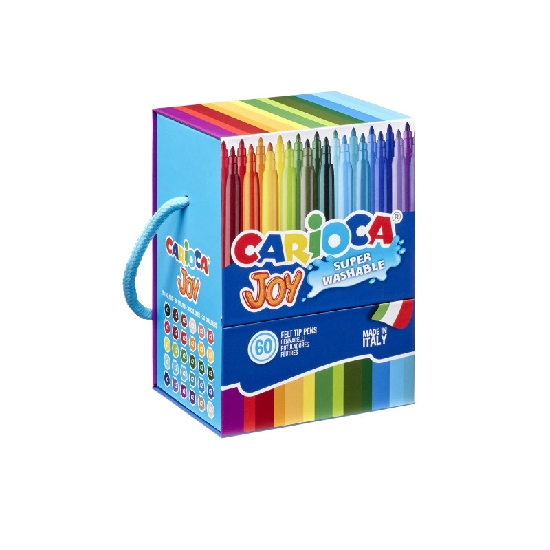 CARİOCA JOY Süper Yıkanabilir Keçeli Boya Kalemi 60’LI (Sert Kutu)