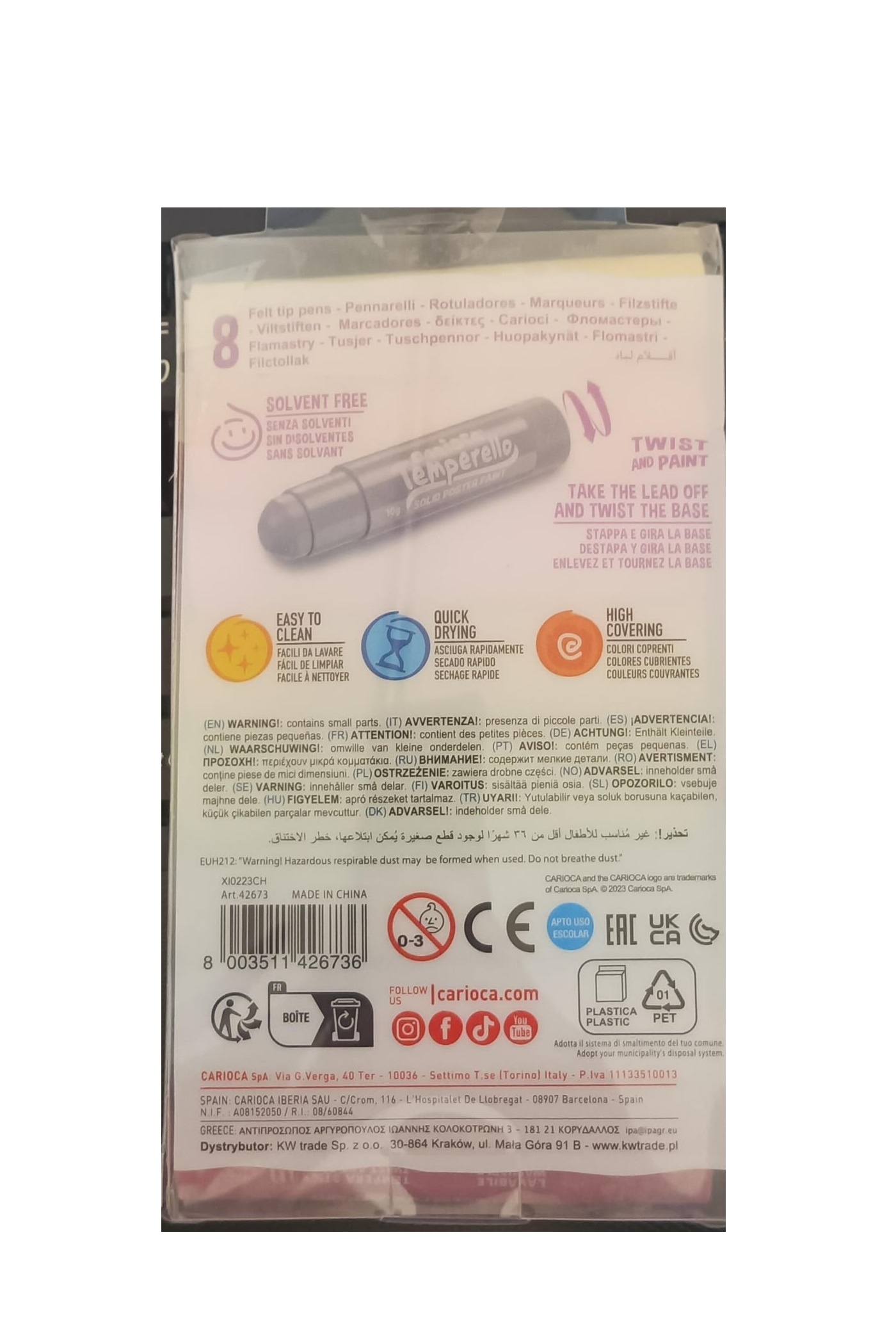 Carioca Temperello Stick Poster Boyama  Kalemi Pastel 8’li