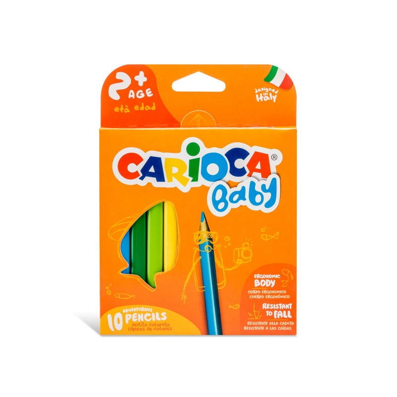 Carioca Bebek Üçgen Kuru Boya Kalemi 10’lu +2 Yaş