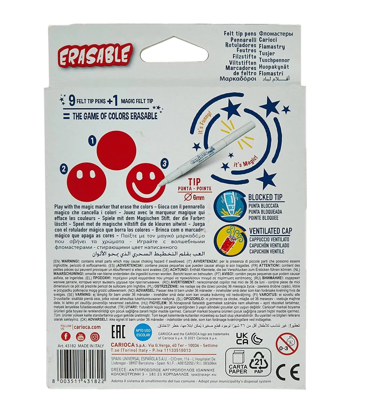 Silinebilen Sihirli Keçeli Boya Kalemi ( 9 Renk +1 Düzeltici Beyaz Kalem)