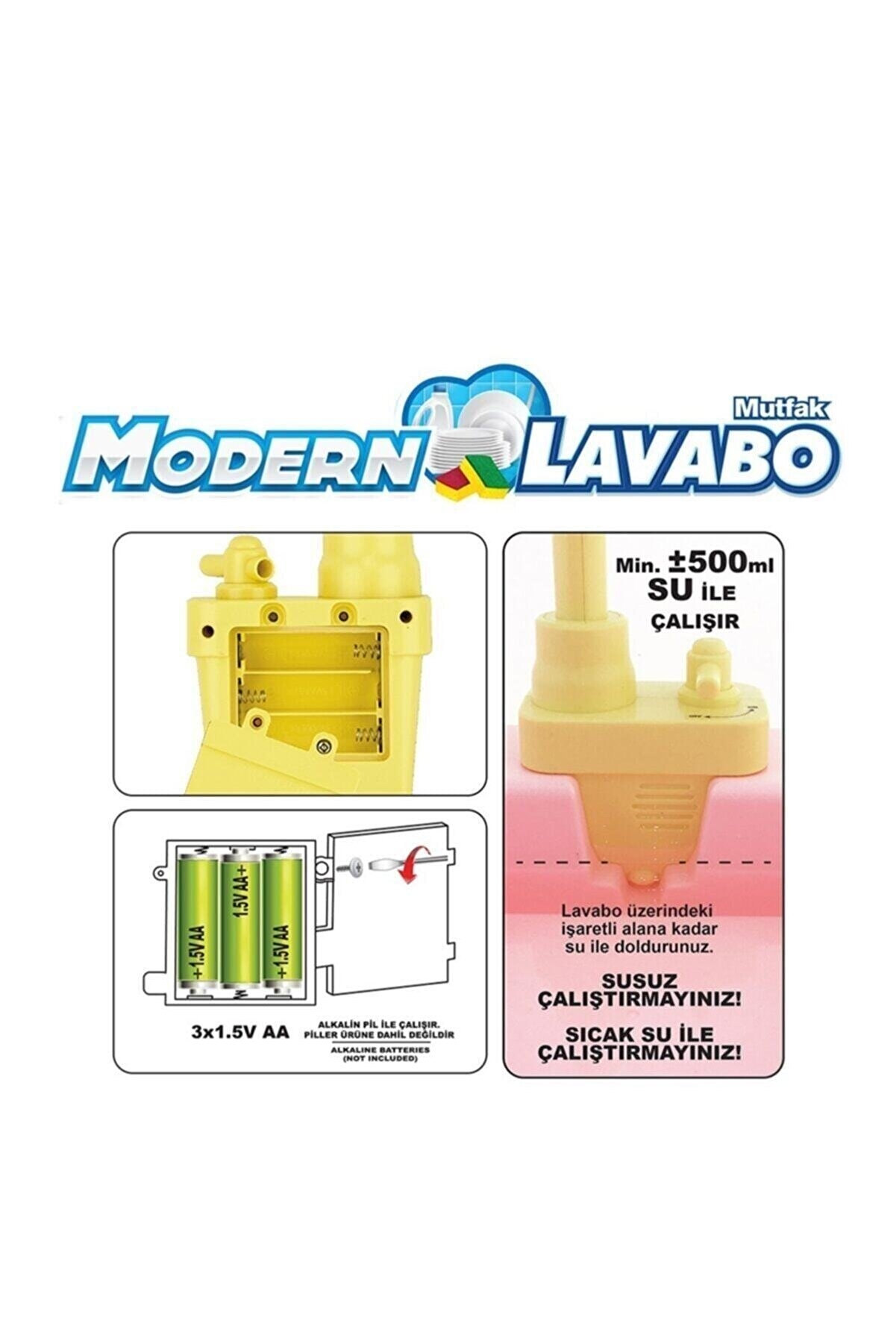 Modern Lavabo Gerçek Su Akan Çeşme