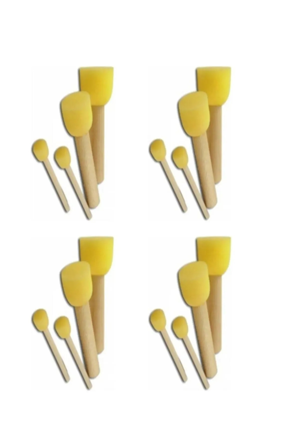 4’lü Ponpon Tampon Sünger Fırça ( 4 set)