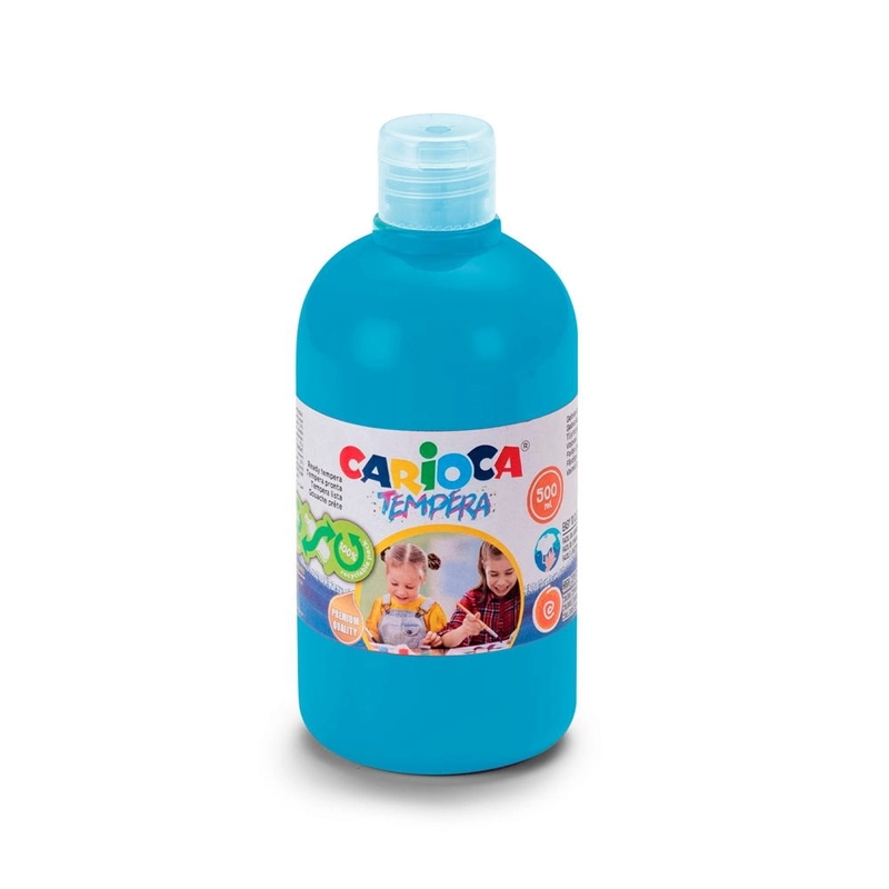 Carioca Tempera Suluboya Süper Yıkanabilir - 500 Ml Parmak Boya - Açık Mavi