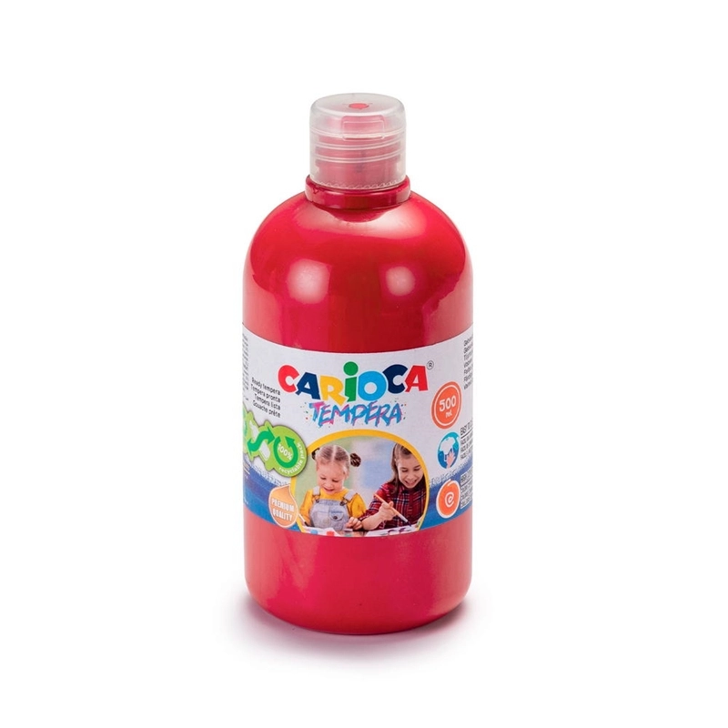 Carioca Tempera Suluboya Süper Yıkanabilir - 500 Ml Parmak Boya - Kırmızı