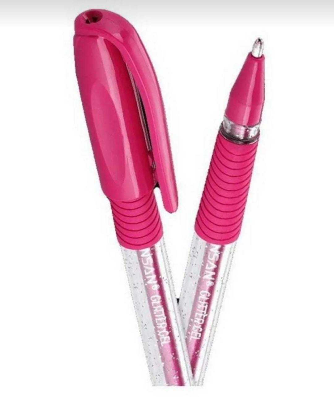 Simli Jel Kalem - Simli Tükenmez Kalem - Pembe