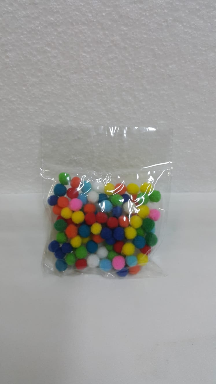 Karışık Renkli Yumuşak Ponpon 1 cm 100 Adet