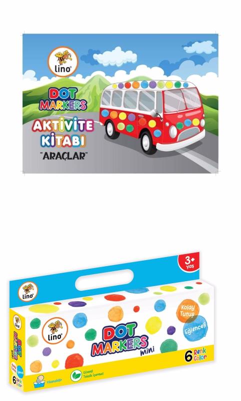 Mini Dot Markers 6’lı Yıkanabilir Kalem ve Boya Kitabı Araçlar