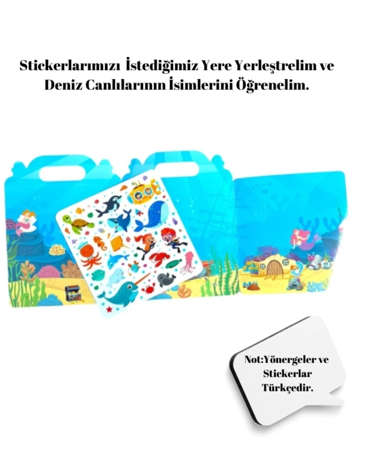 Tekrar Tekrar Kullanılabilen  İlk Sticker Kitabım OCEAN ANIMALS - Okyanus Hayvanları