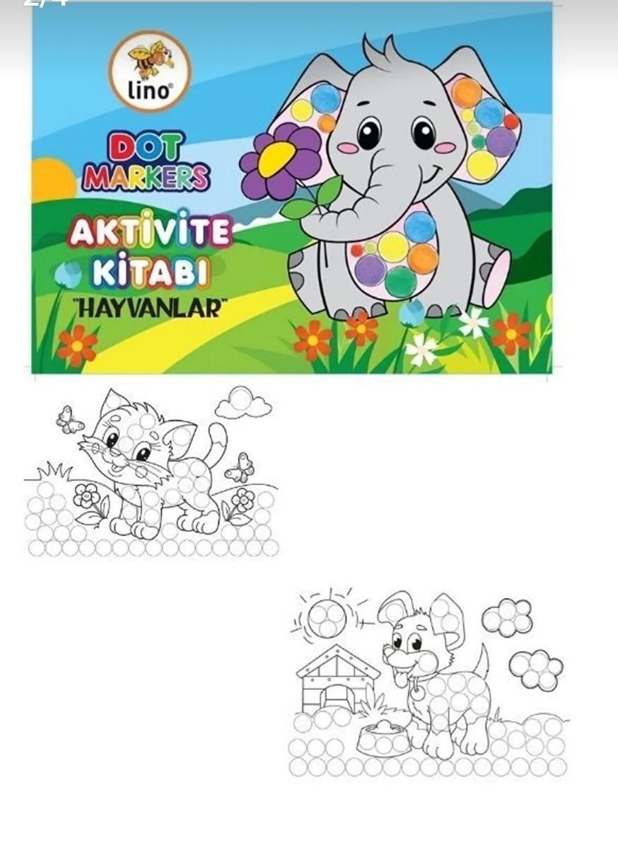 Dot Markers 6’lı Yıkanabilir Kalem ve 3’lü  Boya Kitabı