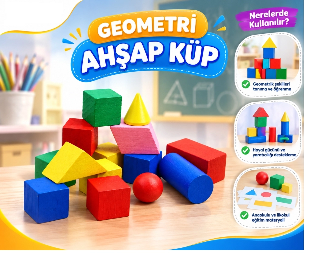 Geometri Ahşap Küp