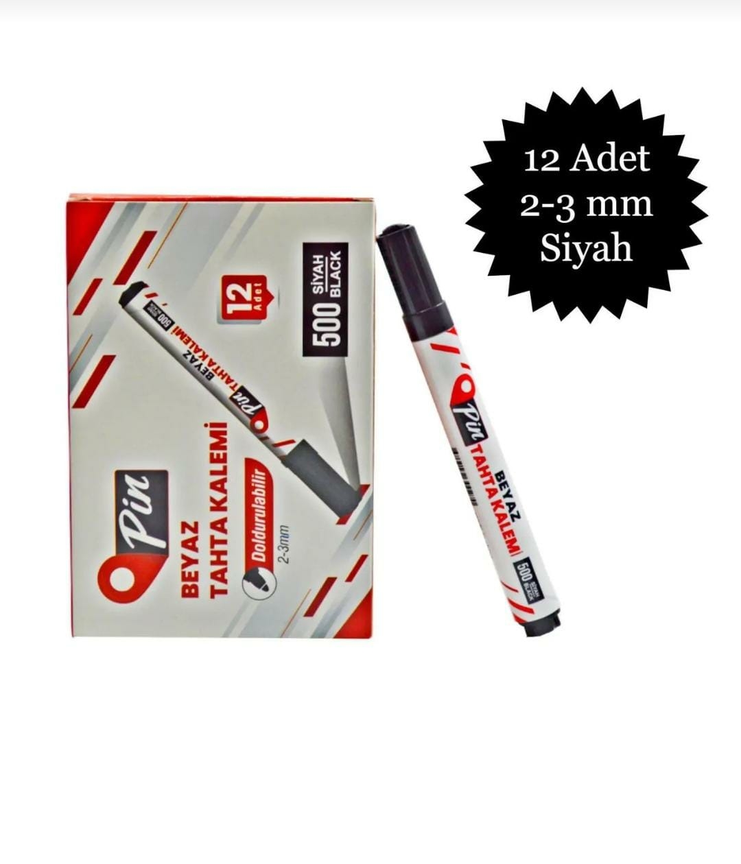 Pin Doldurulabilir Tahta Kalemi 12’Lİ - Siyah