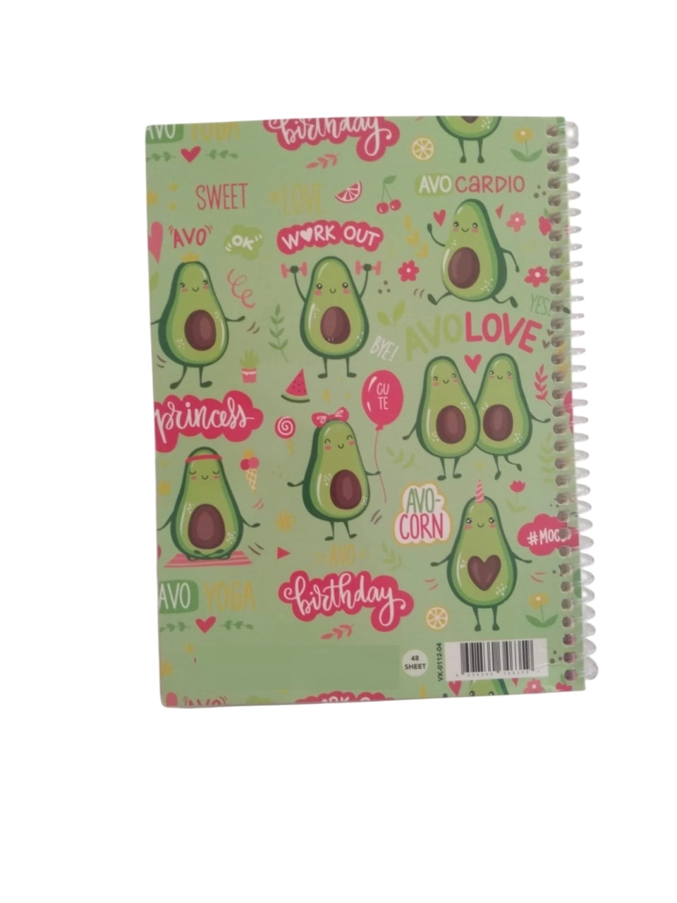 A5 Boy Simli Ve Sulu Şeffaf Kalemlikli Defter - Avokado