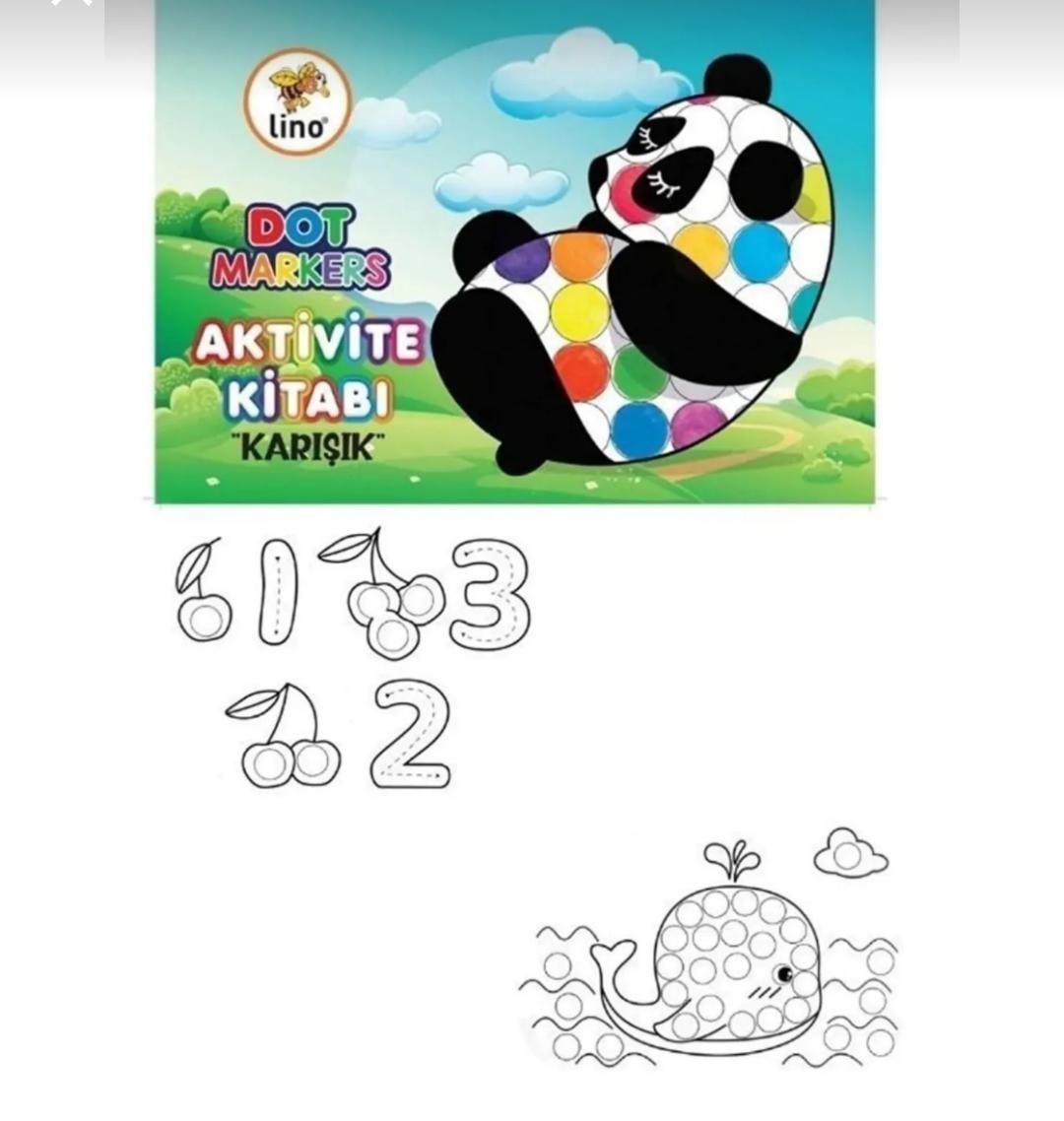 Mini Dot Markers 6’lı Yıkanabilir Kalem ve Boya Kitabı Karışık