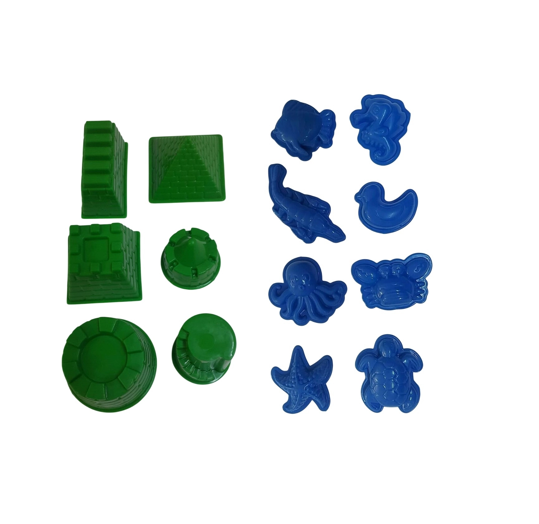 14 Parçalı Kinetik Kum Set, ( Kale ve Deniz Canlıları Kalıpları)