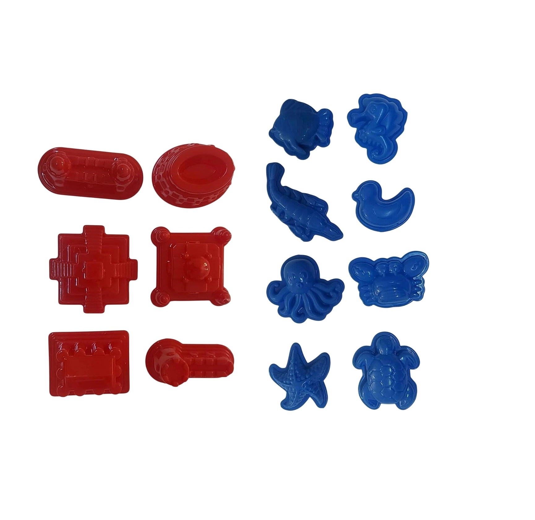 14 Parçalı Kinetik Kum Set, ( Tarihi ve Deniz Canlıları Kalıpları)