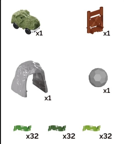 96 Parça Dinozor Temalı Hareketli Raylar Dinozor Araçlı