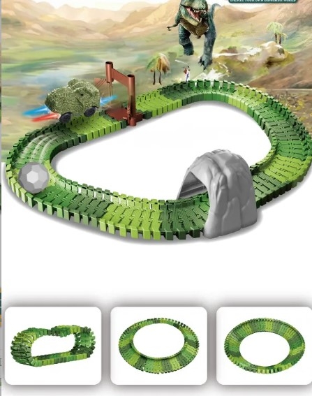 96 Parça Dinozor Temalı Hareketli Raylar Dinozor Araçlı