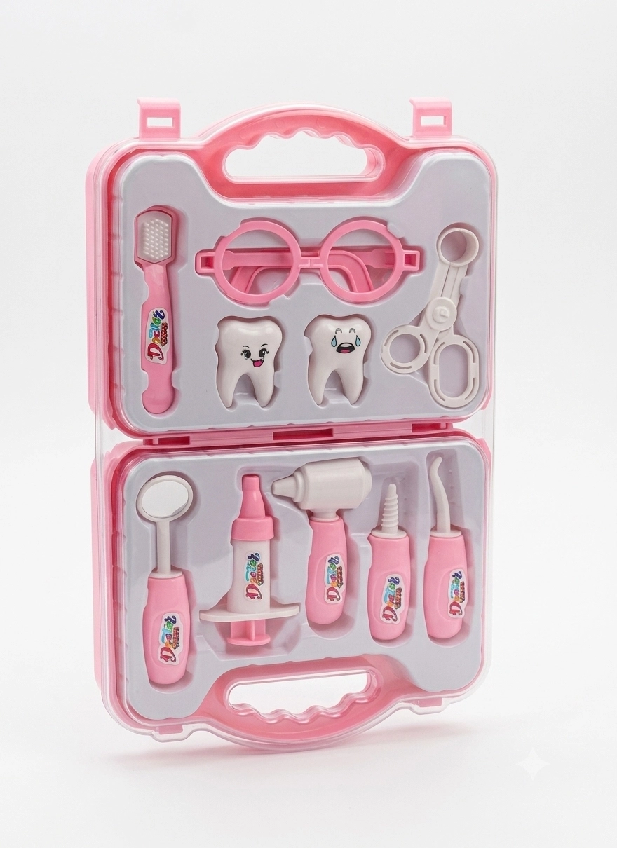 Çantalı Oyuncak Doktor Dişçi Seti - Pembe