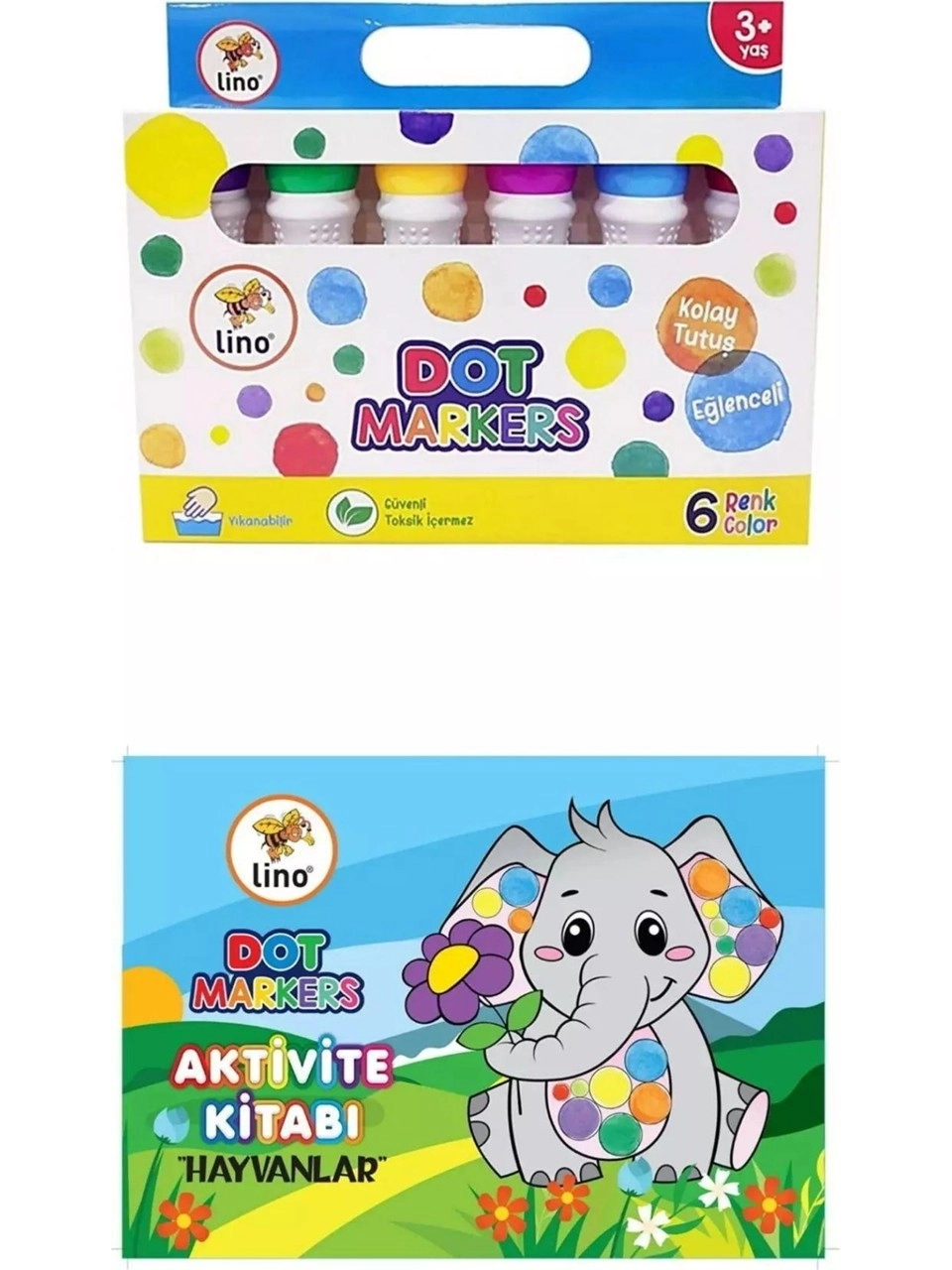 Dot Markers 6’lı Yıkanabilir Kalem ve Boya Kitabı