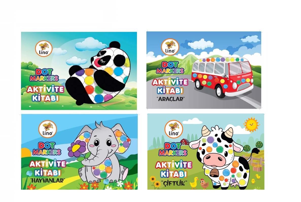 4’lü Lino Dot Marker Boyama Kitapları