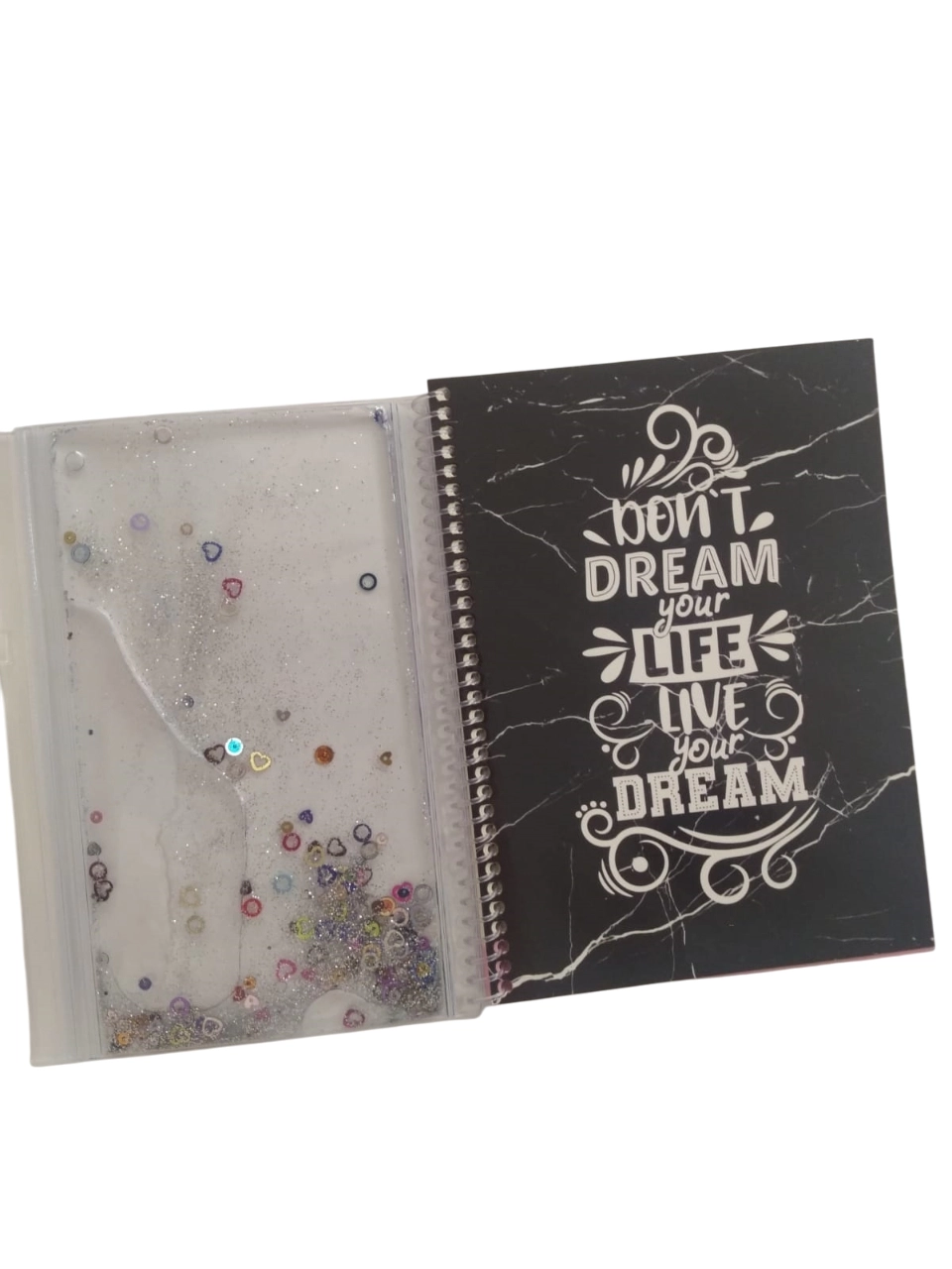A5 Boy Simli Ve Sulu Şeffaf Kalemlikli Defter 