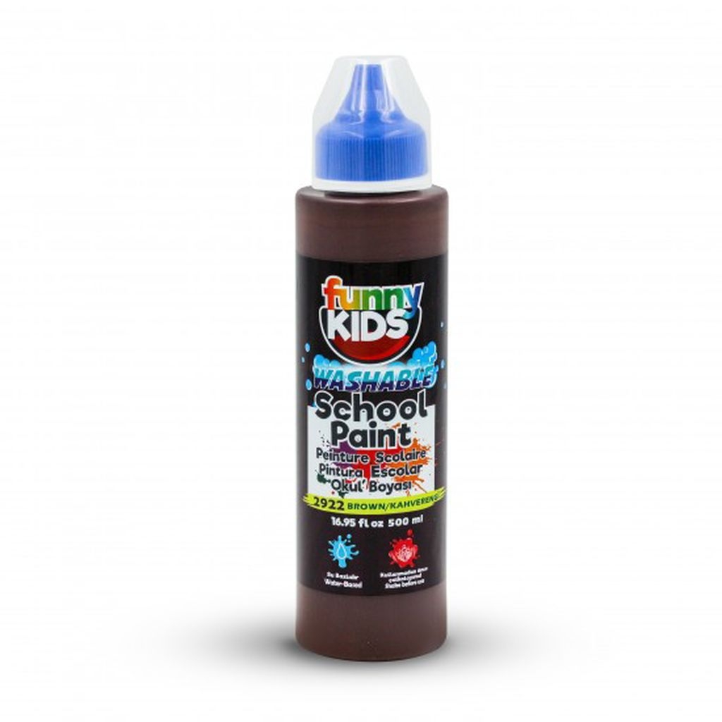Funny Kids (Washable) Yıkanabilir Okul Boyası 500ml - Kahverengi