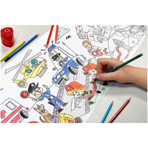 Yapışkanlı Baskılı Boyama Rulosu Can Kurtaran Temalı 30 Cm. X 4 M.