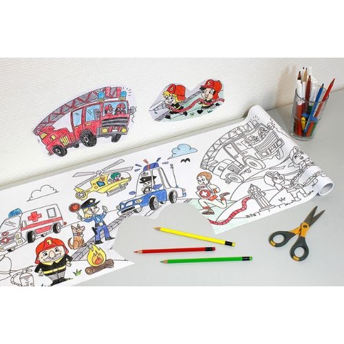 Yapışkanlı Baskılı Boyama Rulosu Can Kurtaran Temalı 30 Cm. X 4 M.